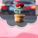 2 x Handmade Crochet Flowers, Crochet Roses, Knit Flowers, Teacher Appreciation Gifts, Perfect for Birthday, Anniversary, Christmas, Rose (Red)