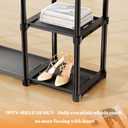 Mavivegue 4-Tier Portable Closet with Shelves & Hanging Rod - Portable Wardrobe Closet for Bedroom, Closet, Dorm - Easy Assembly Clothing Rack with Shelves for Clothes, Shoes, Accessories, Black (16"D x 48"W x 64"H)