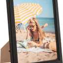 8x10 Wood Frames Set Black, Natural Wooden 10x8in Picture Frames, Modern Golden 8 x 10inch Gallery Photo Pic Frame with HD Plexiglass, Horizontal Vertical Wall Mounting Tabletop Display 1Pcs