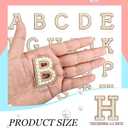 52Pcs Pearl Letter Patches, Self Adhesive Pearl Rhinestone Letter Patches A-Z for Clothes, Dress, Hat, Socks,BackpacksJeans, DIY Accessories