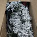 4.5 FT Pre-Lit Slim Christmas Tree Flocked Decoration with Pine Needles & Lights