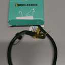 BRONZEDOG Leather Cat Collar with Bells Non Breakaway Kitten QR Tag for Girl Boy (7" - 9" for Cats, Green & Gold) 1 Ct