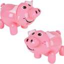 The Dreidel Company Pig Inflate 24", Pink Design, Birthday Party Decoration, Carnival Prizes (4-Pack)
