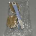 Rafow Ergonomic Back Scrubber for Shower - Anti Slip Long Handle Bath Brush with Stiff and Soft Bristles - Showering Exfoliator Wet or Dry Brushing for Women, Men, Elderly (Curved Handle Blue)