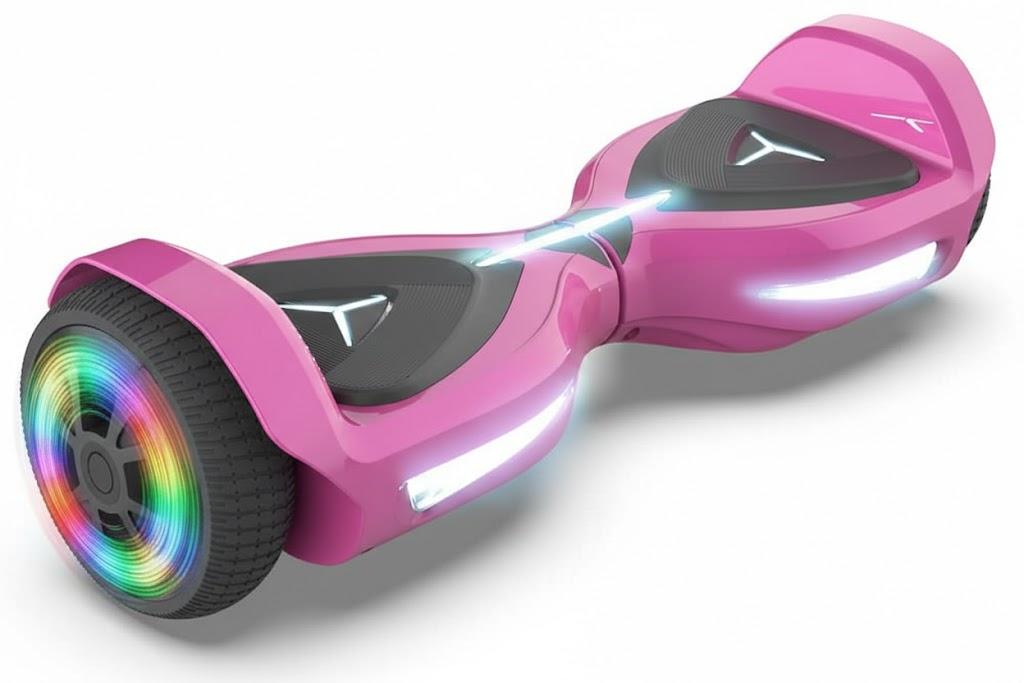 All Terrain Hover Board with Flash LED Lights and Wireless Speakers, Electric Hoverboard Supports Up to 165 lbs, Self Balancing Scooter Gift for Kids Pink