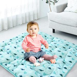 Baby Play Mat for 36'' x 36'' Playpen, Baby Mat for Floor Thicker, Playmat for Babies and Toddlers, Non Slip Cushioned Baby Crawling Mat for Playpen, Easy Clean Foam Play Mat, Dinosaur (Aqua)