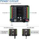 Freenove Breakout Board for ESP32 / ESP32-S3 WROVER WROOM, Terminal Block Shield HAT with Pin Header, 5V 3.3V Power Outputs, GPIO Status LED