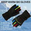 Kids Snow Gloves for Skiing Kids Mitten Winter Waterproof Girls and Boys Snow Gloves for Winter Cold Weather (3-6 years old, Black)