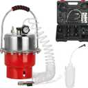 5L Pneumatic Brake Bleeder Kit, Stainless Steel Pressure Brake Bleeder with Gauge, 8 Adapters, Waste Fluid Bottle, One Man Brake Clutch Fluid Change Tool for Cars, Trucks, Motorcycles, ATVs