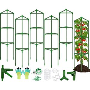 6 Pack Tomato Cages for Garden, Tomato Cage Trellis, Garden Cage Heavy Duty, 
Color	6 Pack
Material	Plastic
Brand	Tetutor
Product Dimensions	13"W x 41.3"H
Item Weight	2.95 kg