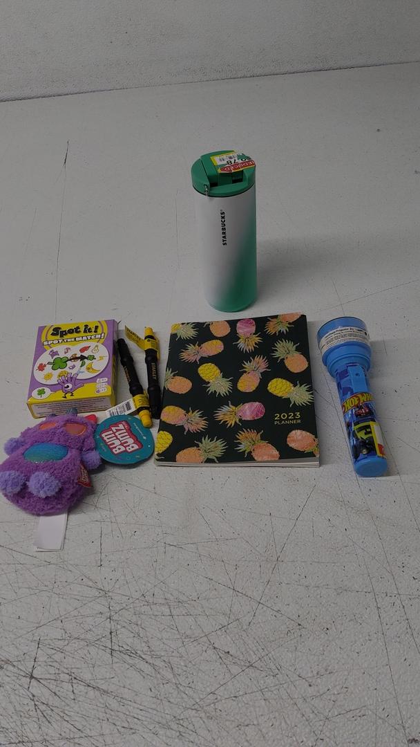 Mix Starbucks Bottle, 2023 Planner, Handheld Projector, Spot The Match, Bum Bumz Toy, Stanley 2 CT Mix Starbucks Bottle, 2023 Planner, Handheld Projector, Spot The Match, Bum Bumz Toy, Stanley 2 CT