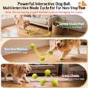 SNOYWEN Chew Resistant Smart Interactive Dog Balls, Durable Food-Grade Rubber Material, Automatic Moving, Bouncing, Rotating Toy with Light for Medium, Large Dogs, IPX7 Waterproof (Yellow)