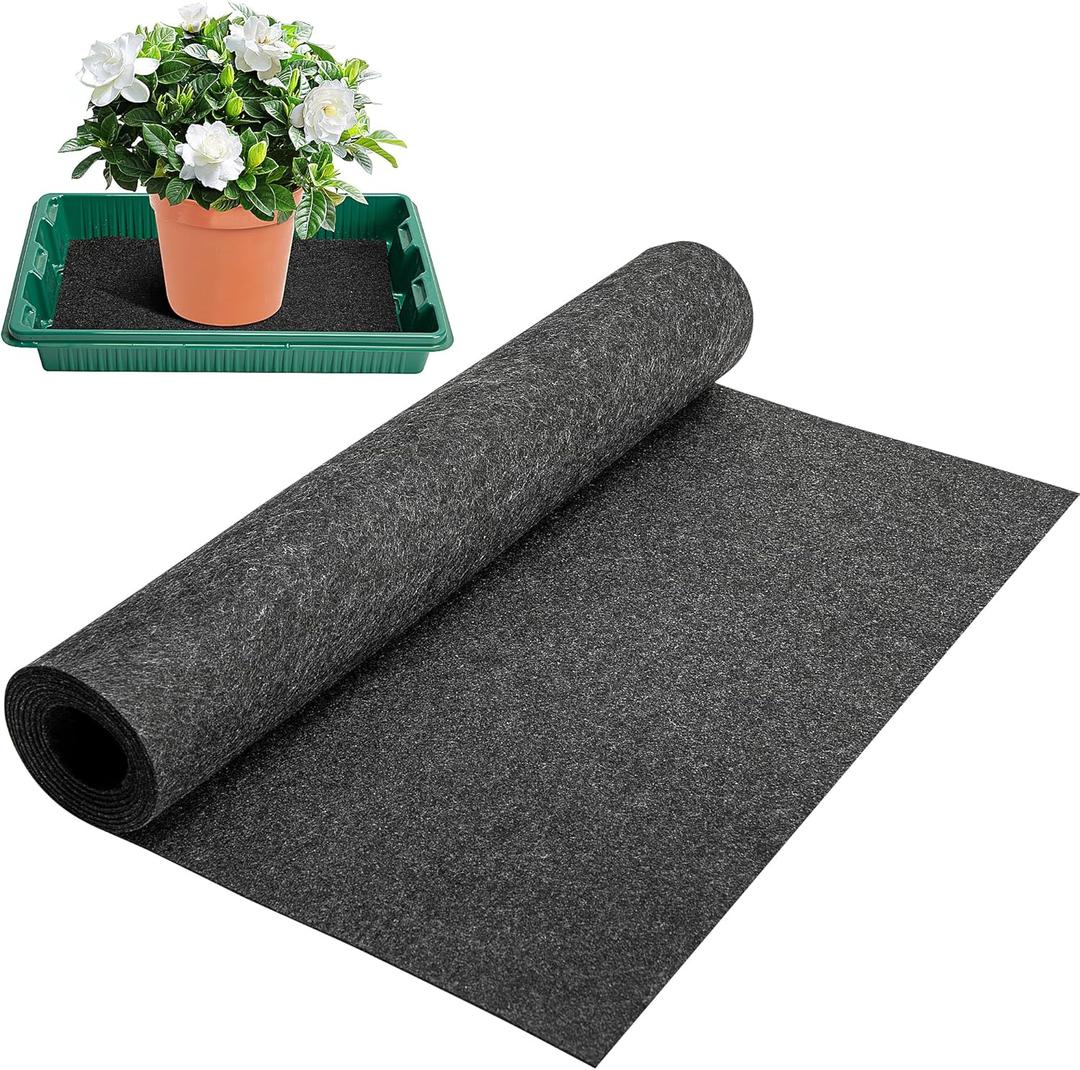 Adnee 110 x 25 Inch Automatic Plant Watering Mat, 3mm Thick Self Watering Capillary Mat, Felt Plant Water Wicking Mat for Seed Sprouting Hydroponics Potted Plants