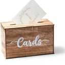 Rustic Wedding Card Box for Reception, Wooden Card Box with Slot for Wedding Decor Party, Birthday, Bridal Shower, Baby Shower and Graduation Party