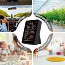 Professional Indoor Air Quality Monitor with AQI Alerts, Portable Real-Time Detector for Home, Car, Plants & Pet (Black)