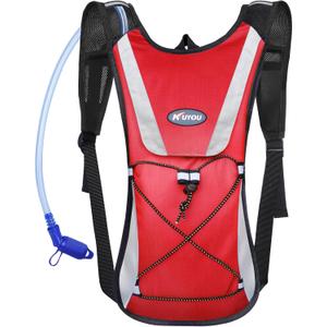 KUYOU Running Hydration Vest - Lightweight Insulated Hydration Backpack with 2L Water Bladder, Adjustable Chest Straps and Reflective Water Backpack for Trail Running Marathon Race Hiking Cycling (Red)