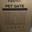 Metal Pet Gate with Cat Door, Adjustable Dog Gate for Doorways & Stairs, Pressure Mounted, Auto-Close, No Tools Needed, 29-45 Inches, Black