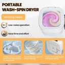 Portable Washing Machine Mini Washer for Apartments - Compact, Foldable Countertop Clothes Washer & Dryer Combo, Small Lavadora Portatil, Handheld Laundry Machine (Khaki, Large)