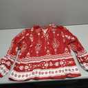 BTFBM Womens Tops Spring Casual Long Sleeve Shirts Button Up V Neck Bohemian Blouses Loose Tunics Vacation Outfits (Small, Red White Floral)