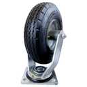 2-Swivel 8" Pneumatic Caster with zinc top Plate 360 Degree RotationBlack Rubber Wheel - Capacity 700 lbs.