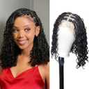 12 Inch Full Lace Front Short Boho Braided Wigs for Black Women Knotless Bob Box Braided Wig With Baby Hair Synthetic Braided Wigs Natural Black