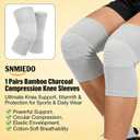 Bamboo Charcoal Compression Knee Sleeve - Elastic Knee Braces for Men & Women - Breathable Knee Support for Arthritis, Running, Workout, Joint Pain Relief (Gray, Medium) (Gray, M)