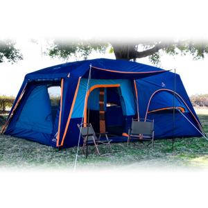 KTT Extra Large Tent 12 Person,Family Cabin Tents,2 Bay-Windows,2 Rooms and 3 Doors 3 Windows with Mesh,Waterproof,Straight Wall,Double Layer,Big Tent for Outdoor,Picnic,Camping