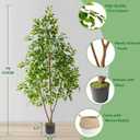 Warmplants Artificial Ficus Tree 7ft Tall Fake Plant with Basket