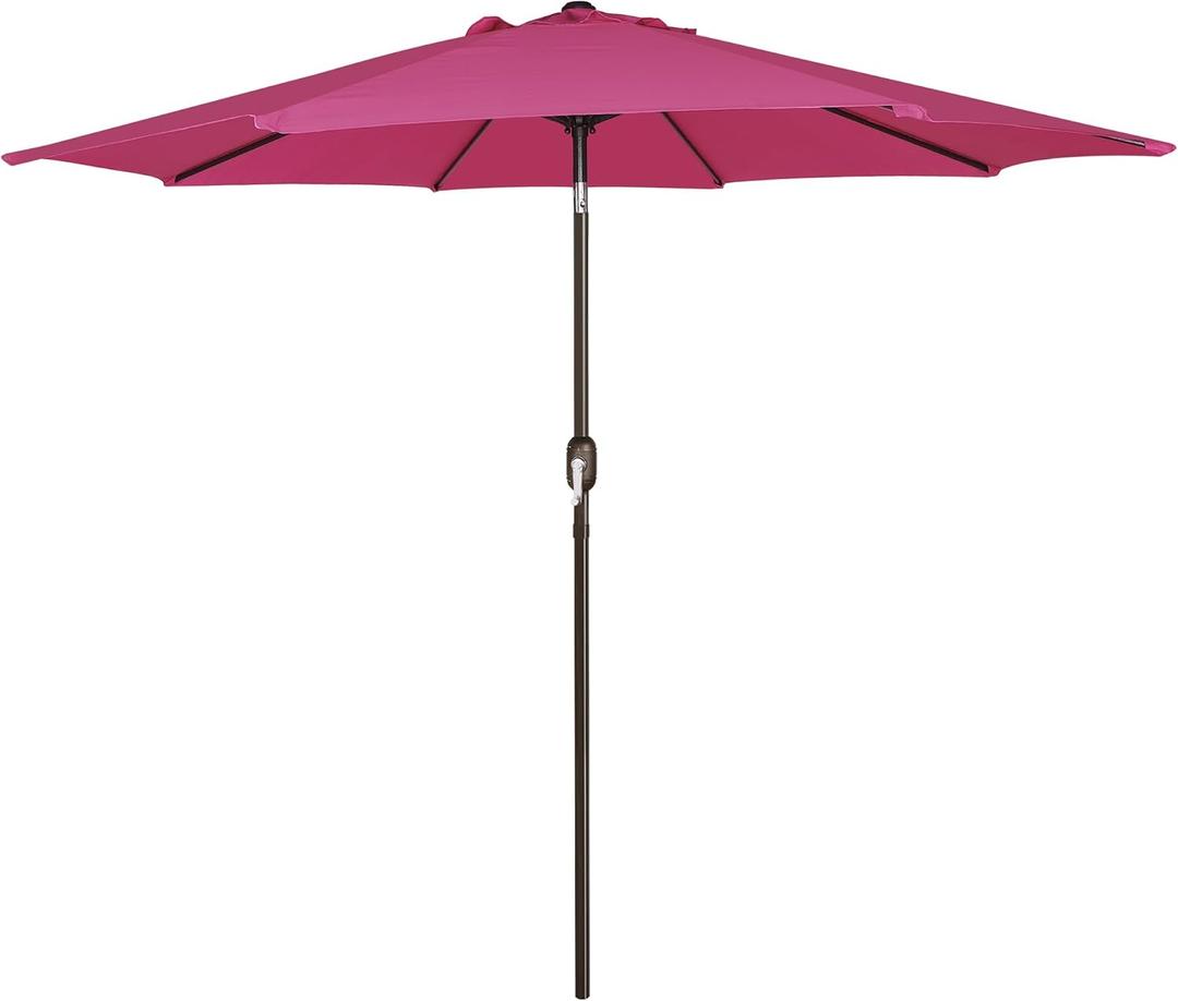 Blissun 9' Outdoor Patio Umbrella, Outdoor Table Umbrella, Yard Umbrella, Market Umbrella with 8 Sturdy Ribs, Push Button Tilt and Crank