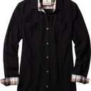 Legendary Whitetails Womens Long Sleeve Plaid Flannel Button Up Shirt 100% Cotton (Small, Black)