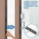 Modern Pocket Door Hardware Set - Privacy Lock with Finger Flush Pulls & Soft Close, for Sliding Barn Doors, Pocket Doors, Bedroom (Black, Entrance)