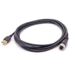 M12 4 Pin A Code Female to USB 2.0 A Male M12 to USB Cable Assembly 3 Meters AWG26