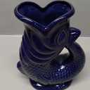 The Bubble Jug Dark Cobalt Blue 50 fl oz 1.5L Litre Extra Large Glug Gurgle Pitcher - Fish Shaped Jug - Decorative Ceramic Glugging Cocktail, Water and Gin Vase and Gurgling Carafe Pot