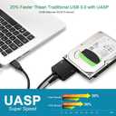 SATA to USB 3.0 Adapter, External Hard Drive Converter Cable for 2.5" 3.5" HDD, SSD with Power Supply