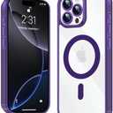 Ankceed for iPhone 16 Pro Max Case, Compatible with MagSafe, [Military-Grade Protection][Full Camera Protection] PC Back, Slim/Thin, Anti-Scratch Shockproof Protective Cover 6.9 Inch, Purple, Set Of 2