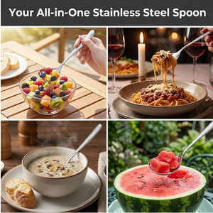  Deep Soup Spoons 7.87" Stainless Steel Soup-Spoons Large Round Soup-Spoon for Cereal Bouillon Milk Soup and Dinner Guests (Dishwasher Safe)