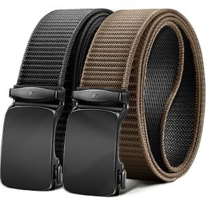 BULLIANT Men Belt-Reversible Ratchet Belt Stretchable for Gift Men Work Casual Golf 1 3/8"-Cut For Fit -2 In 1Belt (42"-46"Waist Adjustable, Black/Light Brown4713)