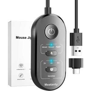 meatanty 3 in 1 USB Mouse Mover with Timer, Separate Mode Selection and ON/Off Button, Mouse Shaker Wiggler Supports Multi-Track, Driver-Free and PlugPlay Keeps PC Active