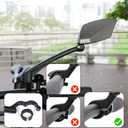 Handlebar Bike Mirror, Scratch Resistant Glass Lens, Ajustable and Rotatable Safe Rearview Bicycle Mirror (A:Silver Lens for Left)