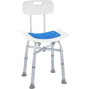Shower Chair for Inside Shower - Height Adjustable Shower Seat with Back, Tool Free Assembly Bathroom Stool, Anti Slip Resistant Shower Chair for Elderly and Disabled (300lb, Grey)
