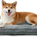FURTIME Washable Dog Bed Medium Size Dogs, Deluxe Dog Crate Beds Comfy Fluffy Kennel Pad Anti-Slip Pet Sleeping Mat, Machine Washable Dogs Pillow, 29"x21"x3", Gray