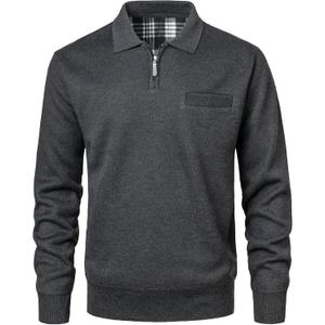 Mens Quarter-Zip Fleece Pullover Sweatshirts Casual Long Sleeve Winter Warm Sweatshirt with Pocket (XXL)