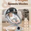 Electric Baby Swing for Infants to Toddler, 0-9 Months Portable Swing Rocker 5 Sway Speed, Bluetooth,12 Preset Lullabies with Remote Control, Infant Swing for Baby Boys & Girls, Grey