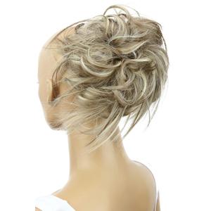 CAISHA XXL Hairpiece Scrunchie Updo Voluminous Slightly Wavy Messy Bun Dirty Blonde Mix G25F (dirty blonde mix #18TH613A G25F)