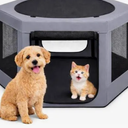 Dog Pen Indoor or Outdoor  Pet Playpen with Top  Perfect for Puppies & Small Dogs  Puppy & Dog Play Pen with 2 Doors for Easy in and Out Access  Hidden Sturdy Frame