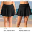 Aqua Eve Women Swim Skirt Tummy Control Swimsuit Skirt High Waisted Bathing Suit Bottom (Black, L)
