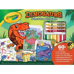 Crayola Dinosaur 5-in-1 Art Kit for Kids, Dinosaur Toys, Kids Art Set, Dinosaur Gift for Boys & Girls, Ages 4+