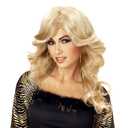 REEWES 70s Farrah Fawcett Wig - Vintage Blonde Synthetic Full Wig for Women - Feathered Disco Hair Wig, Blonde 
