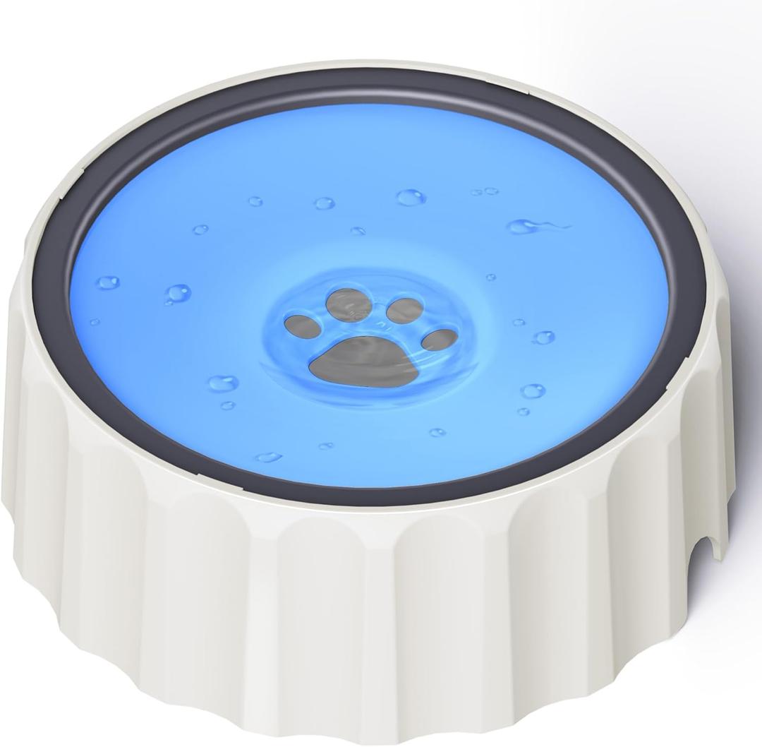 Dog Small Animals Water Bowl No Spill 70oz/2L Large Capacity Dispenser Non Slip No Splash Small Animals Bowl Pet Slow Feeder No Drip Dog Water Bowl on Vehicle for Dogs and Cats - Blue