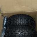 GICOOL 2 Pack, 13x5.00-6 Flat Free Lawn Mower Tire and Wheel, 13x5-6 Riding Lawnmower Tire with 3"-6" Centered Hub and 3/4" & 5/8" Bearings, Tractor Turf Tire Turf-Friendly, 2 Pack